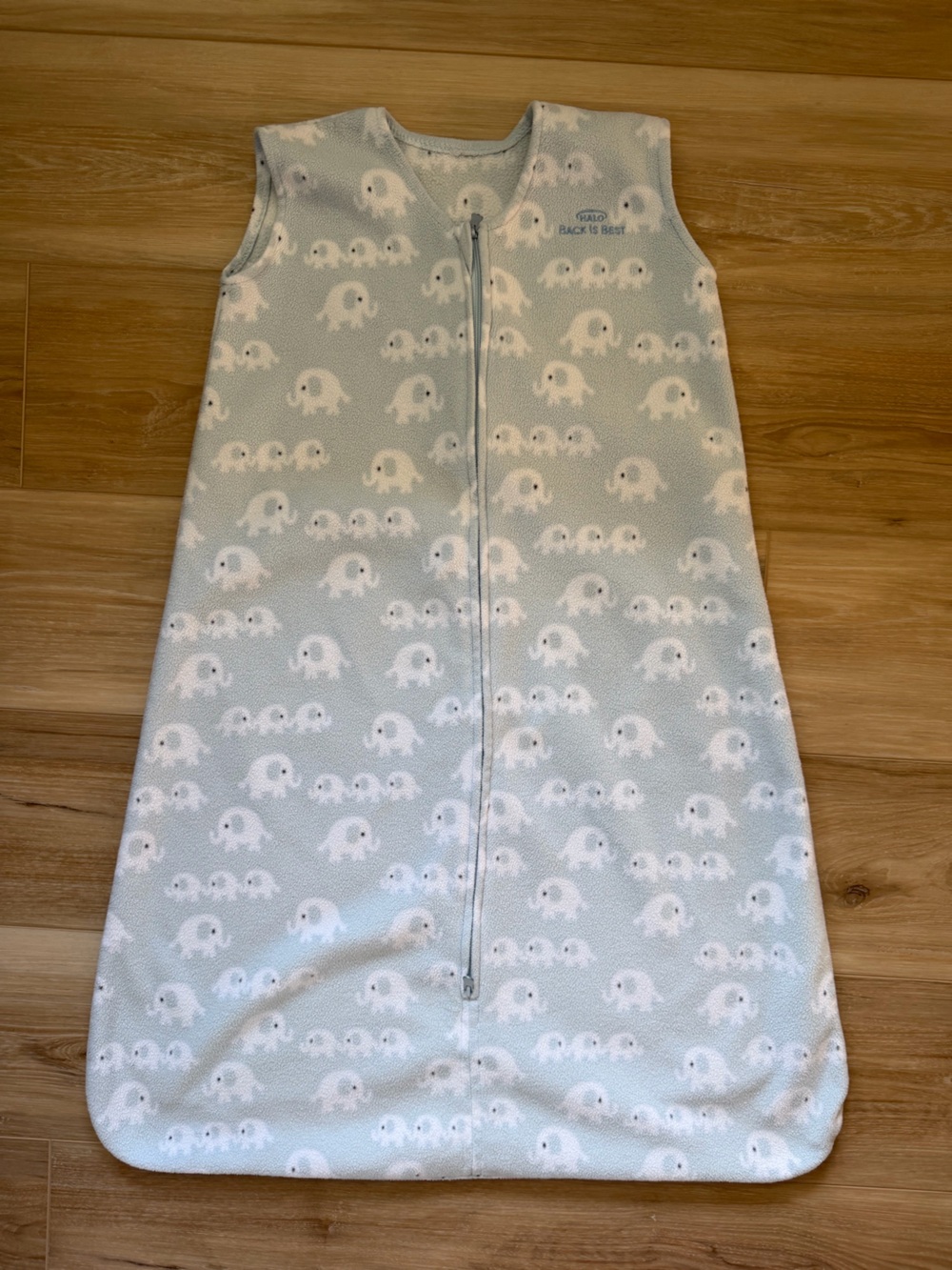 Kids Light Blue Elephant Print Sleep Sack